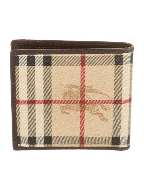Burberry Haymarket Check Pattern Striped Bifold Wallet