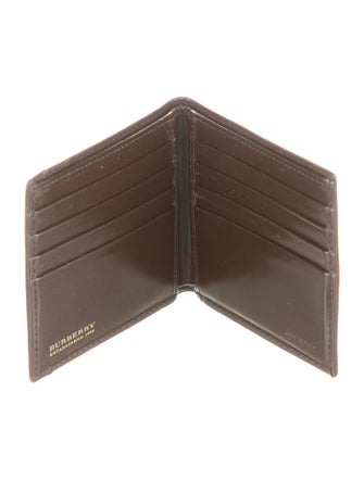 Burberry Haymarket Check Pattern Striped Bifold Wallet