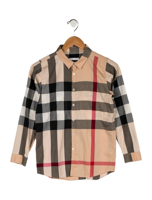 Burberry Boys' Check Print Button Up