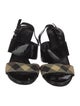 Burberry Nova Check Pattern Patent Leather Slingback Sandals