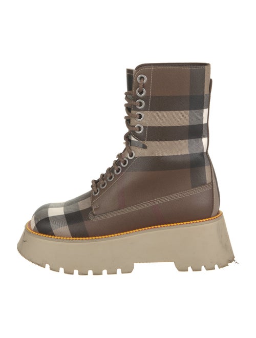 Burberry Nova Check Pattern Combat Boots