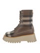 Burberry Nova Check Pattern Combat Boots