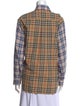 Burberry Plaid Print Long Sleeve Button-Up Top