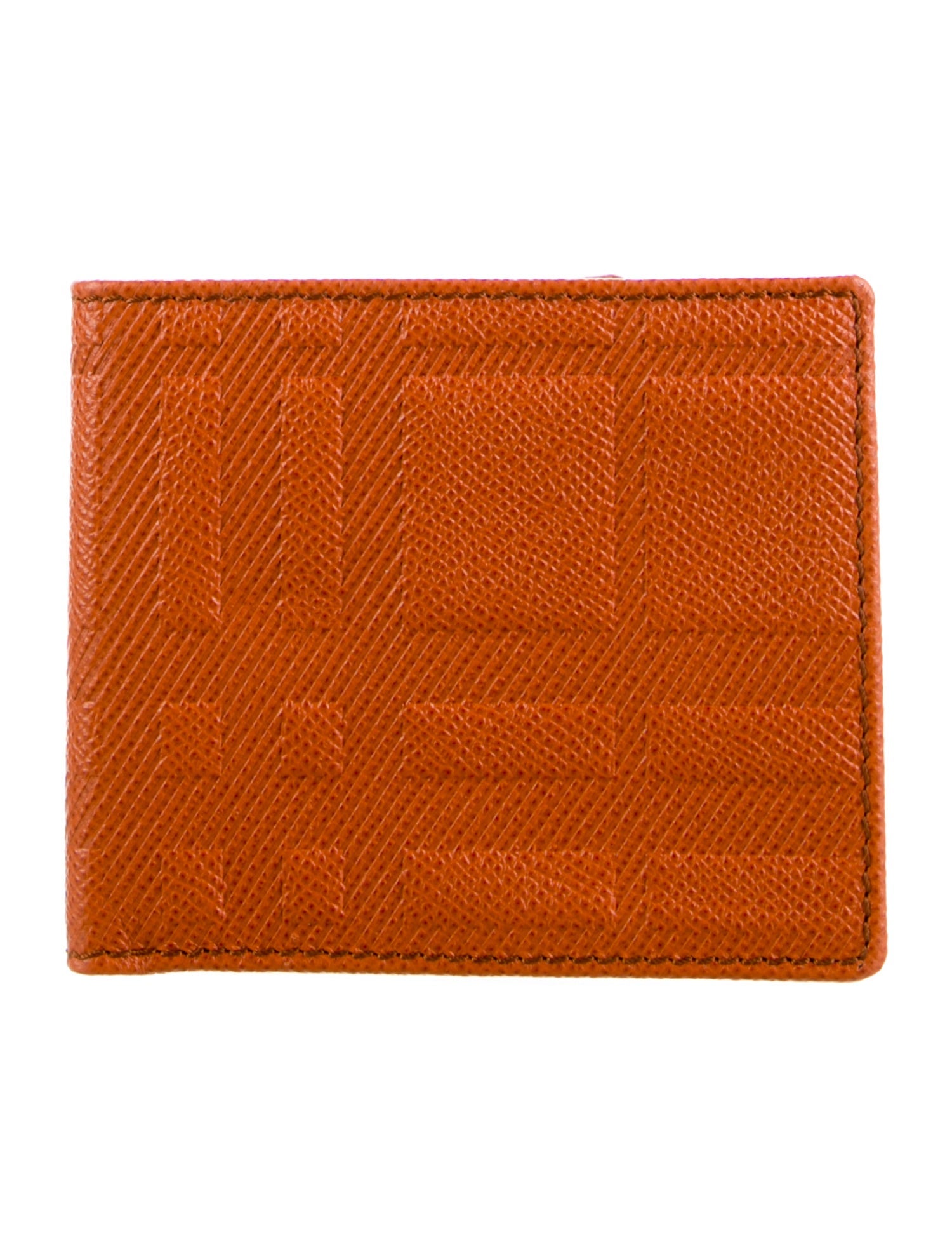 Burberry Exploded Check Pattern Embossed Leather Bifold Wallet