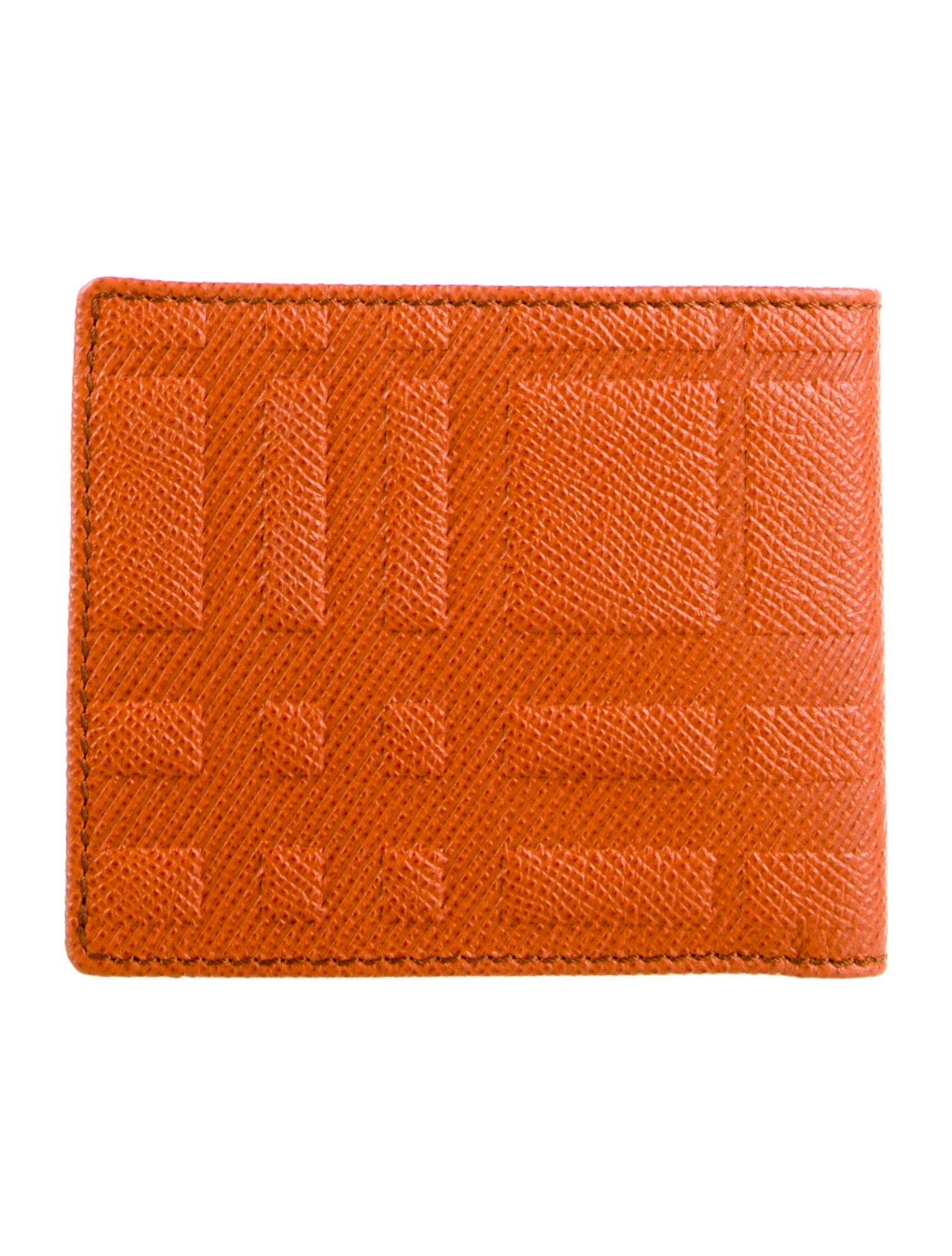 Burberry Exploded Check Pattern Embossed Leather Bifold Wallet