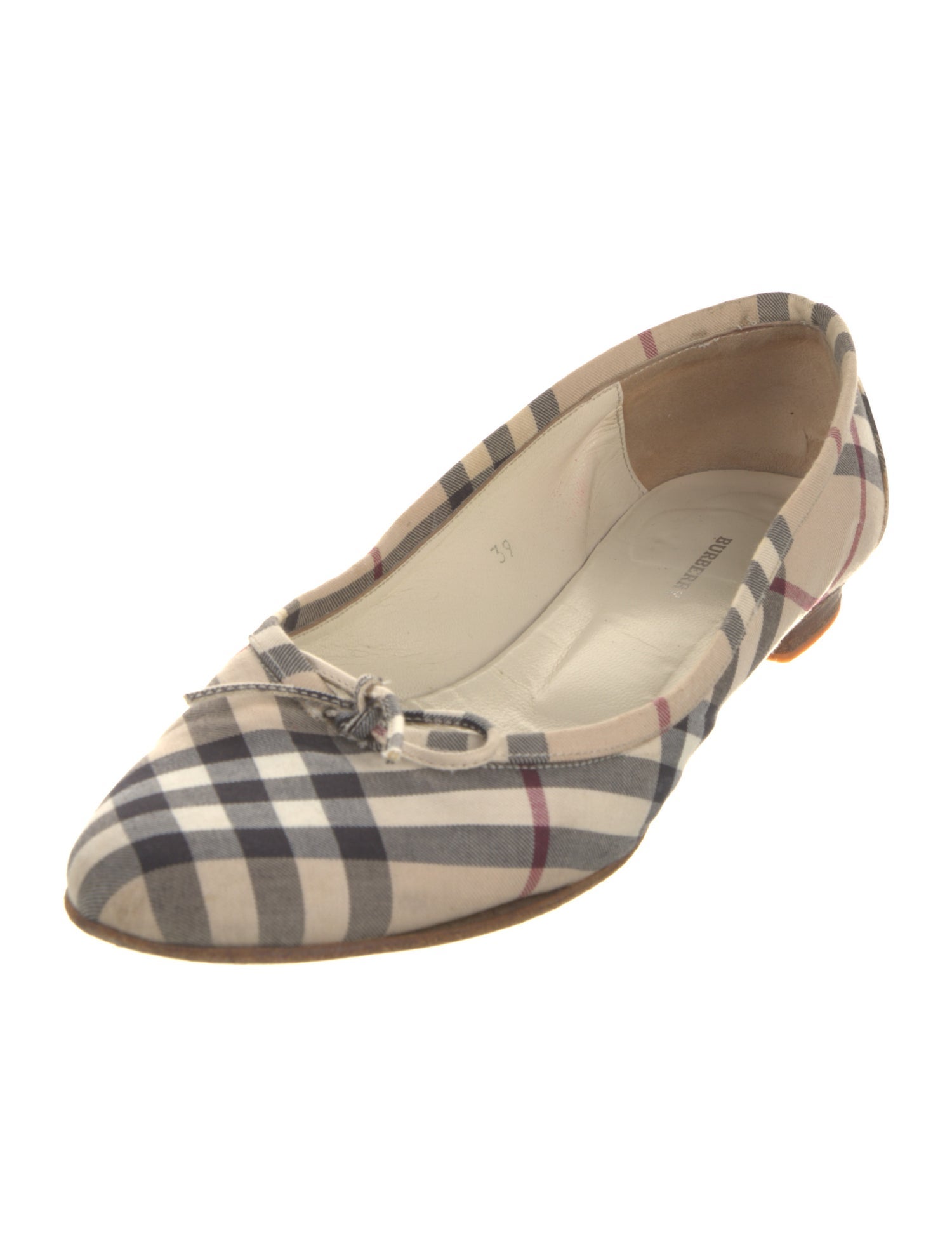 Burberry Super Nova Check Pattern Canvas Ballet Flats