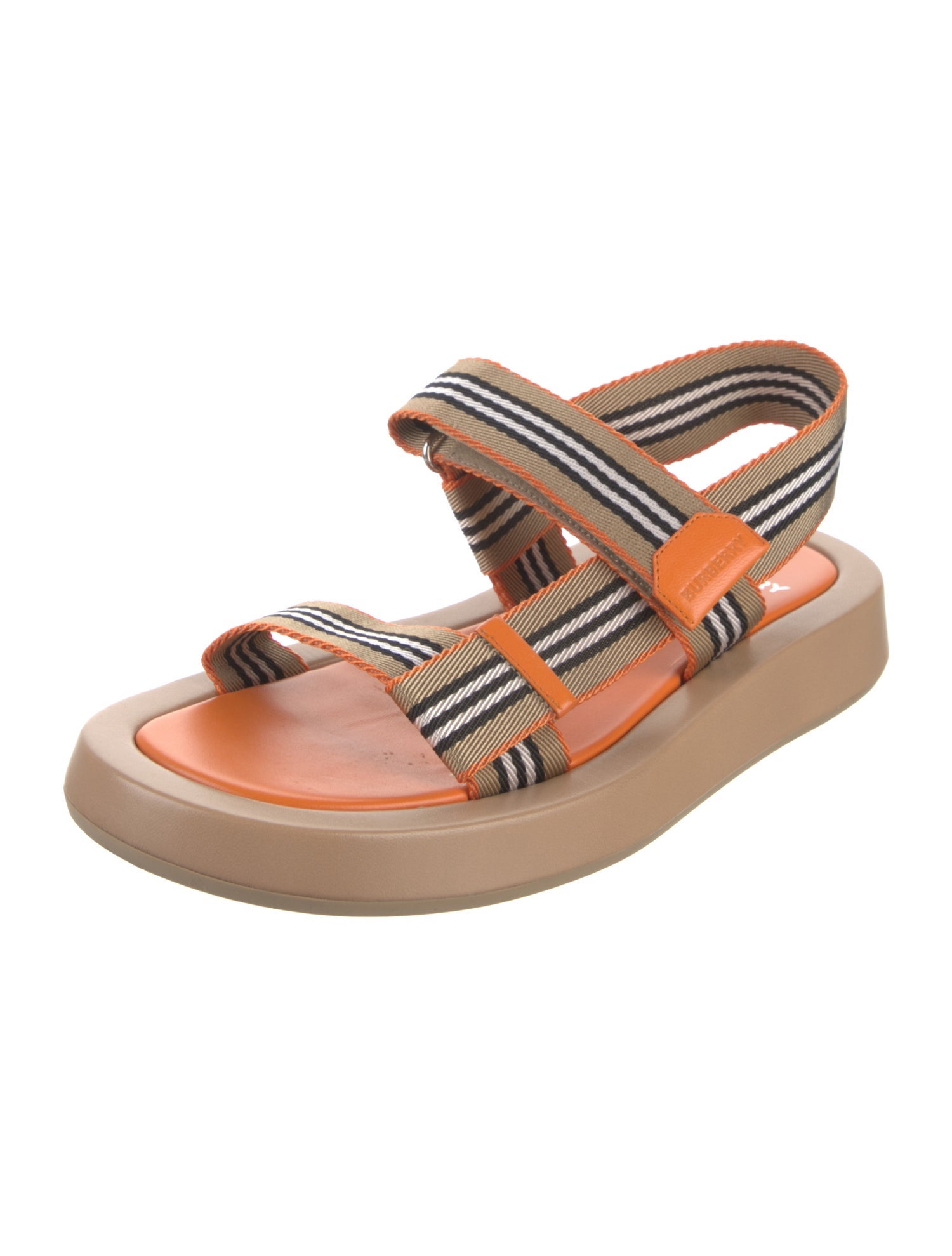 Burberry Striped Slingback Sandals