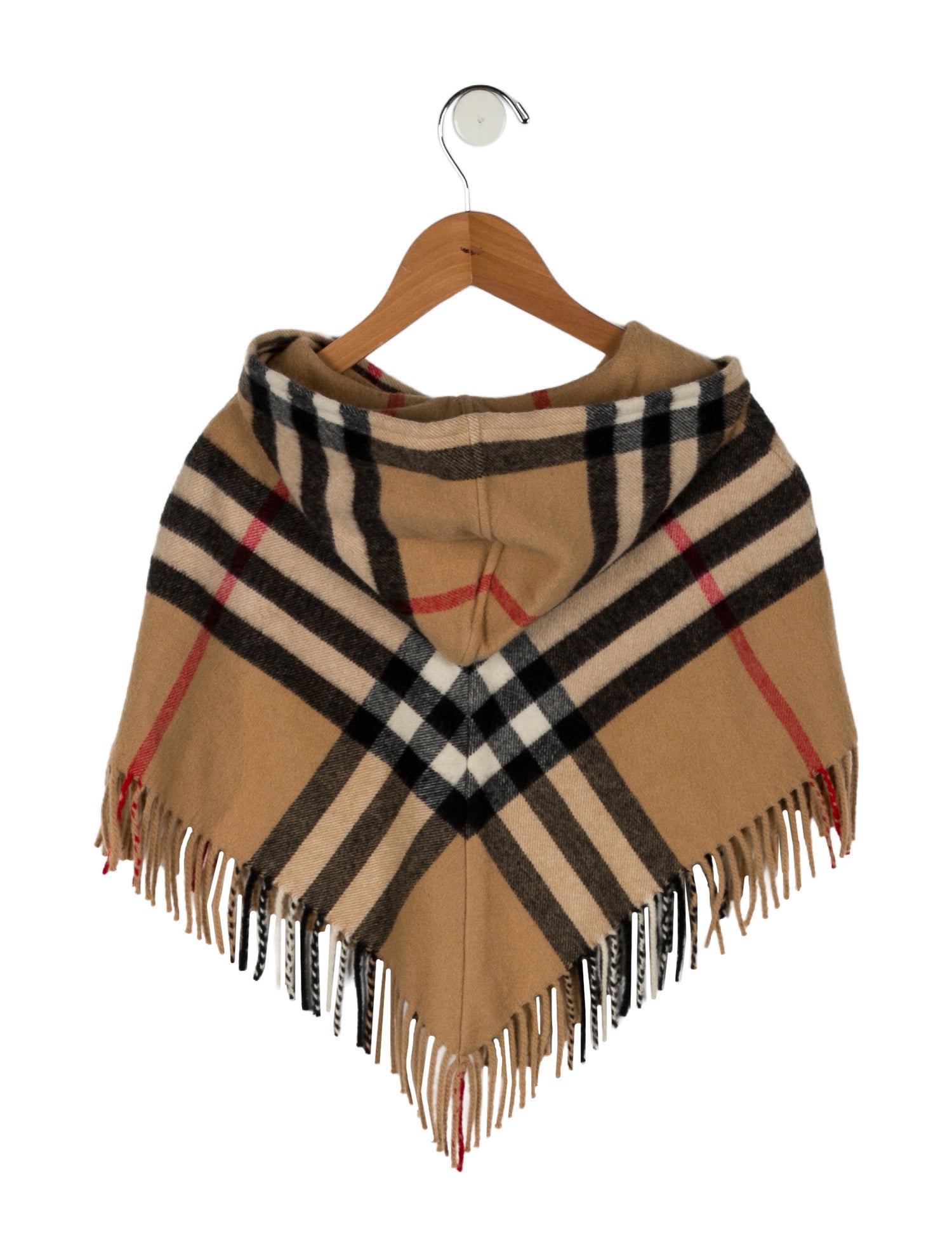 Burberry Girls' Hooded Check Print Poncho
