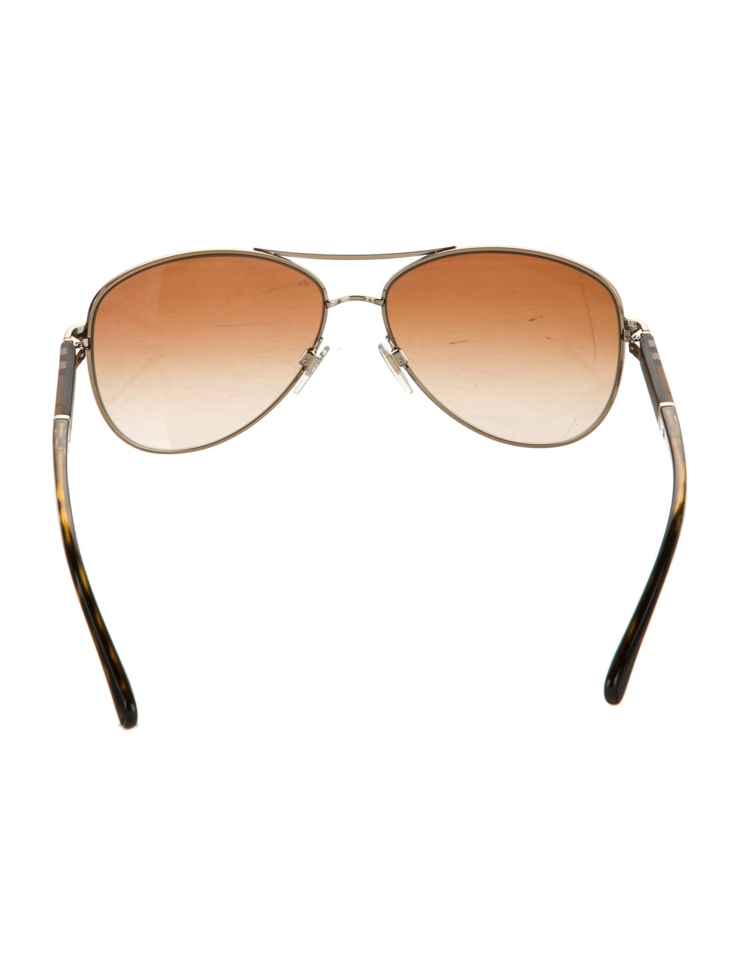 Burberry House Check Pattern Aviator Sunglasses