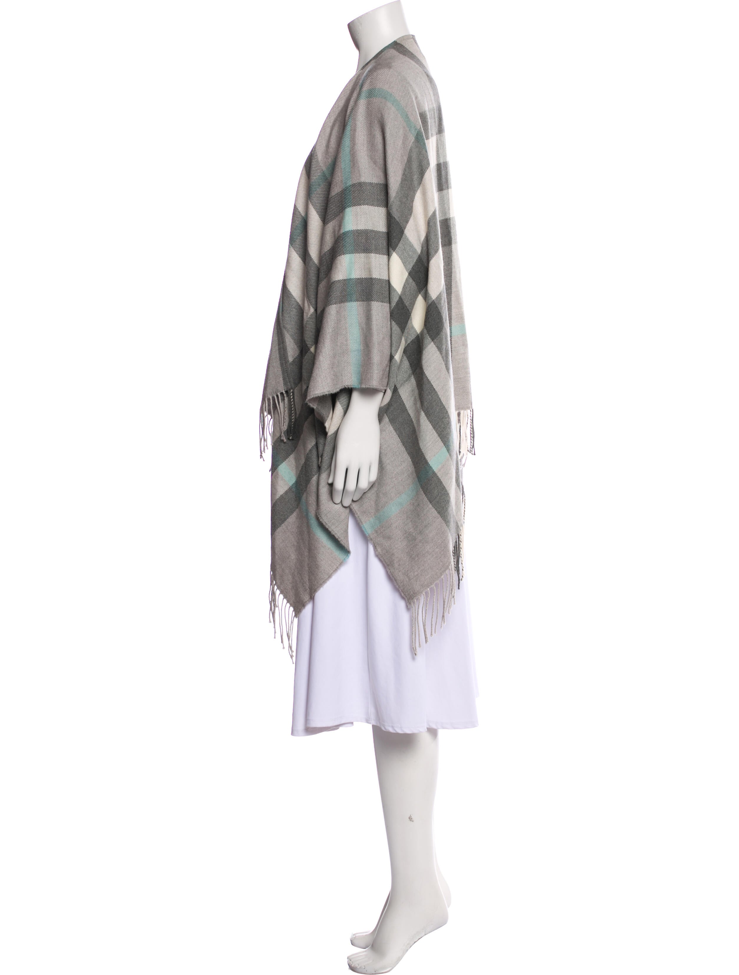 Burberry Merino Wool Nova Check Pattern Shawl