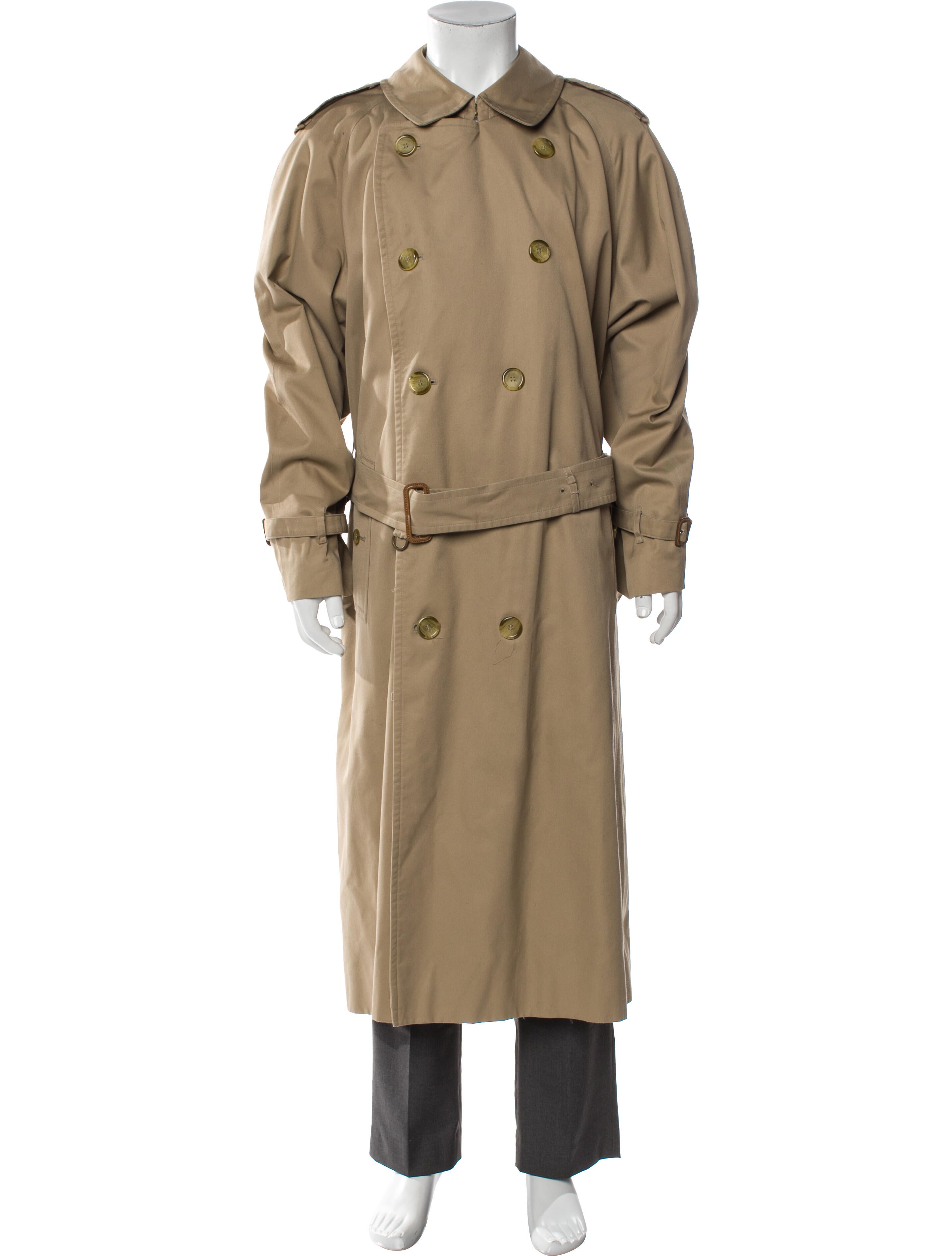 Giorgio Armani Vintage Leather Trench Coat - Black Outerwear