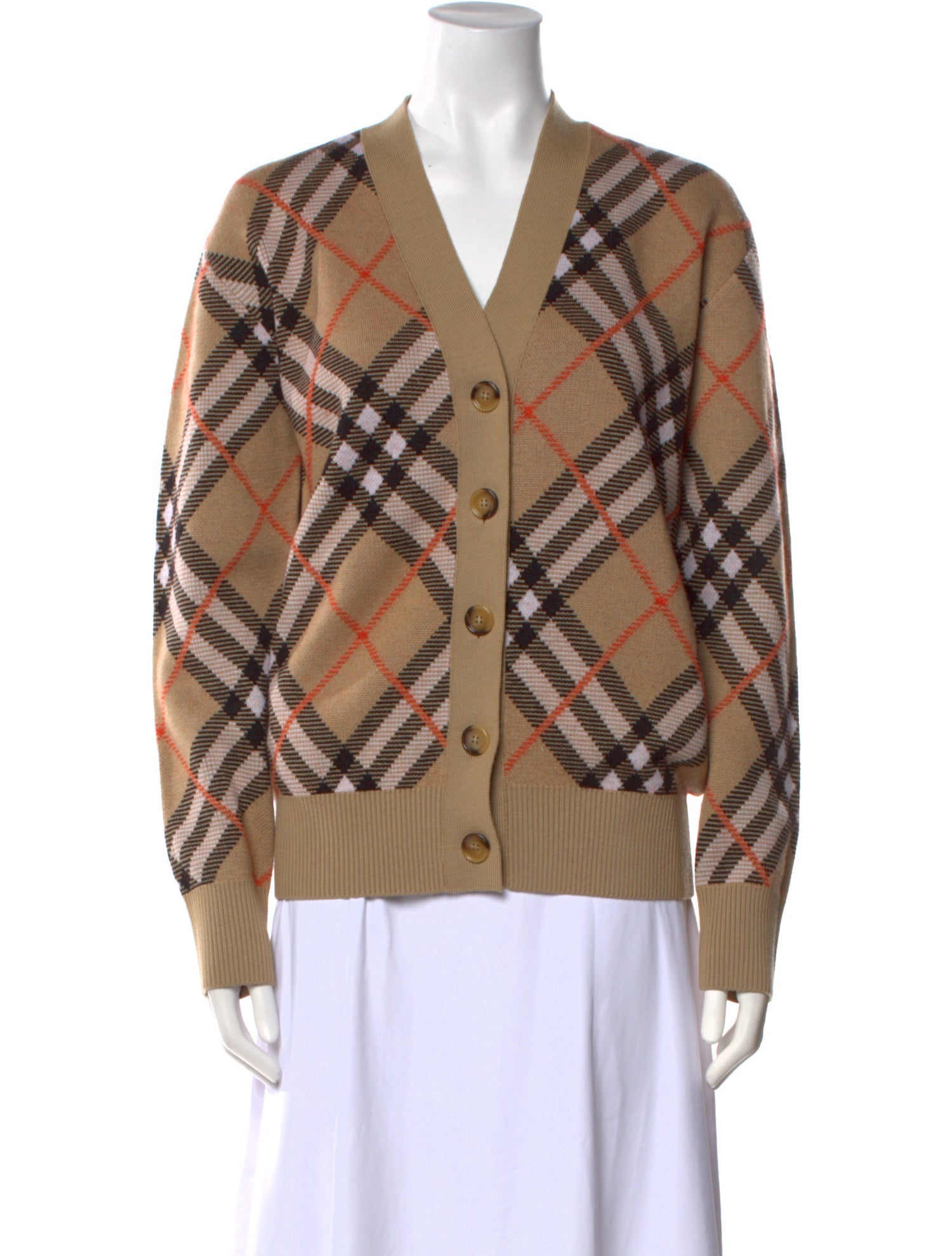 Burberry Wool Plaid Print Sweater