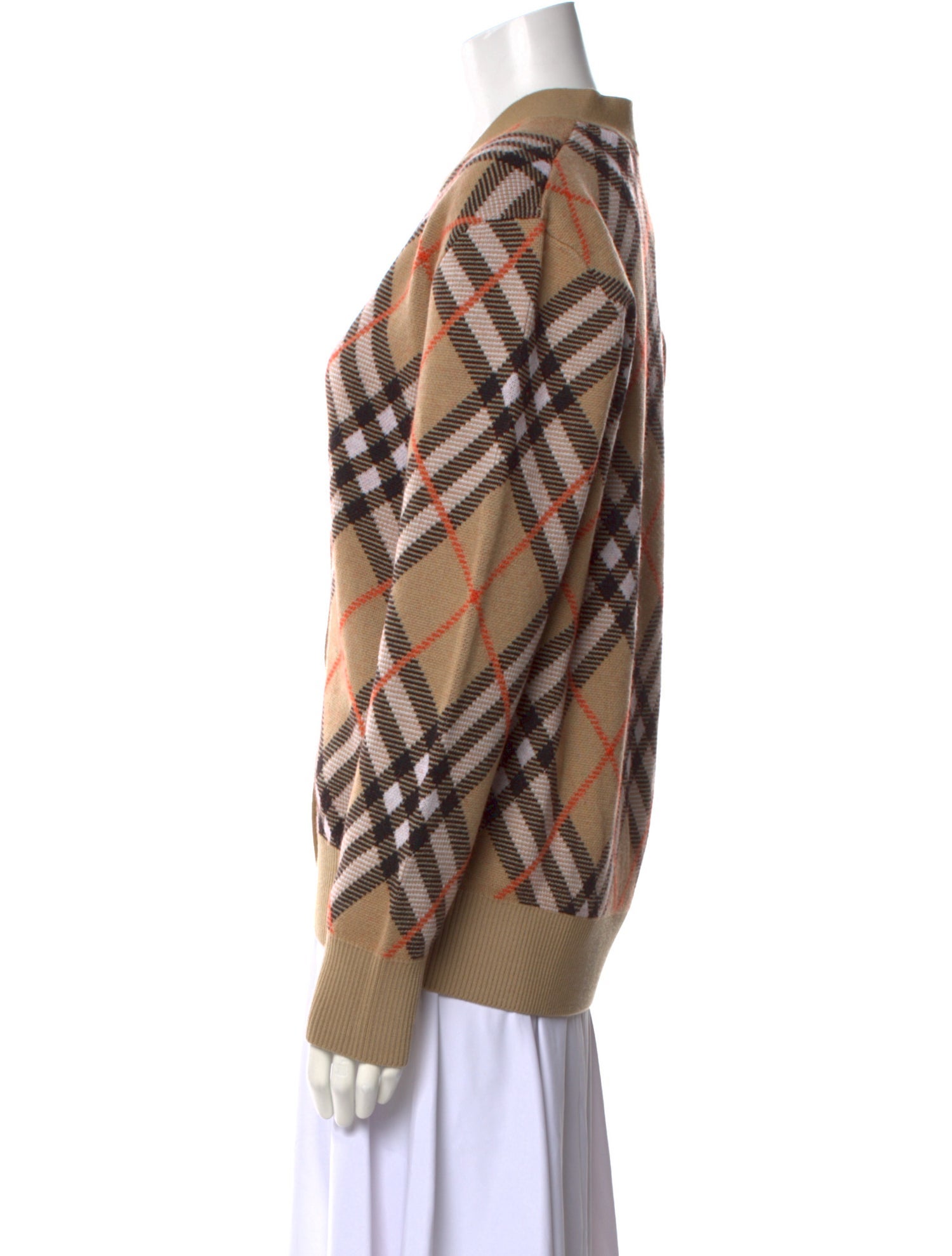 Burberry Wool Plaid Print Sweater