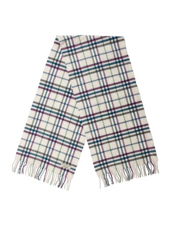Burberry Cashmere Nova Check Pattern Scarf