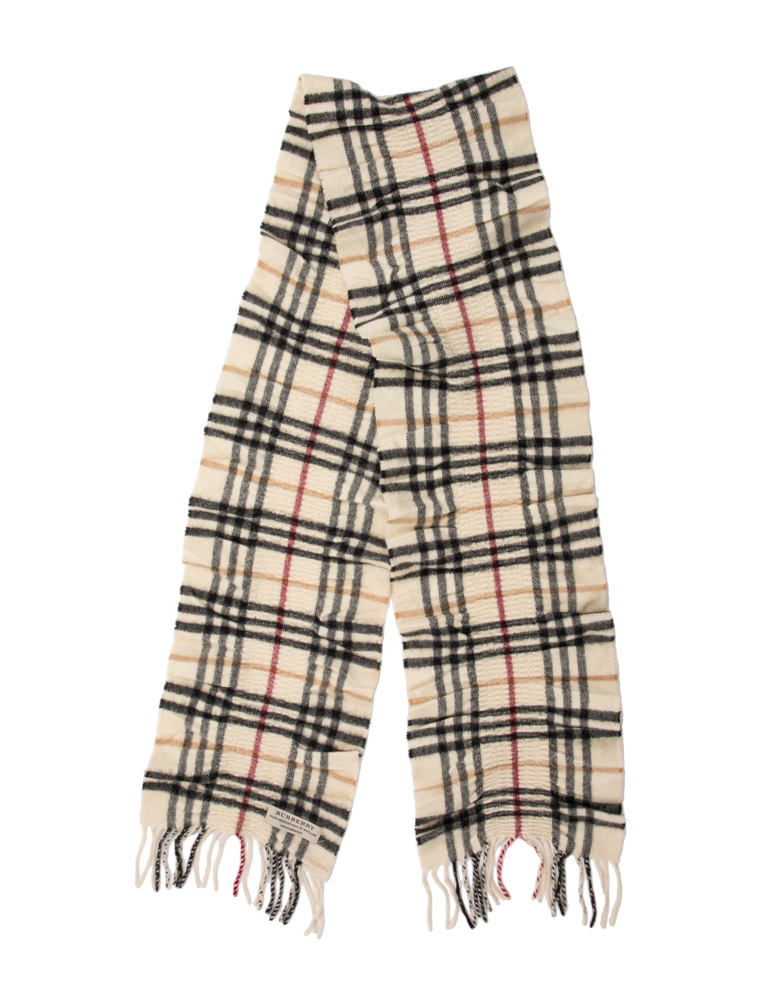 Burberry Cashmere Nova Check Pattern Scarf
