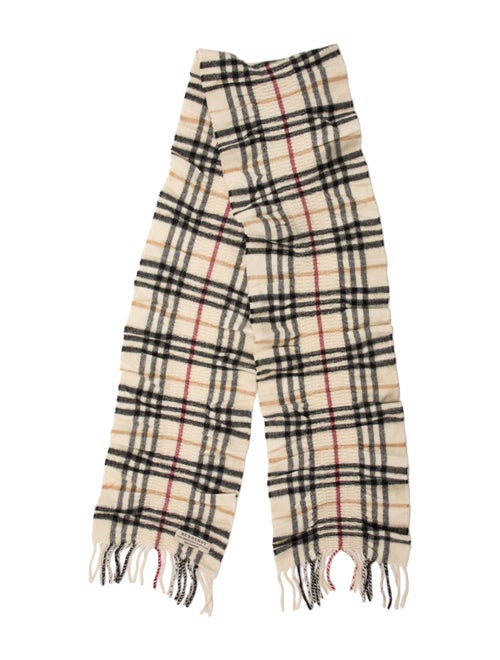 Burberry Cashmere Nova Check Pattern Scarf