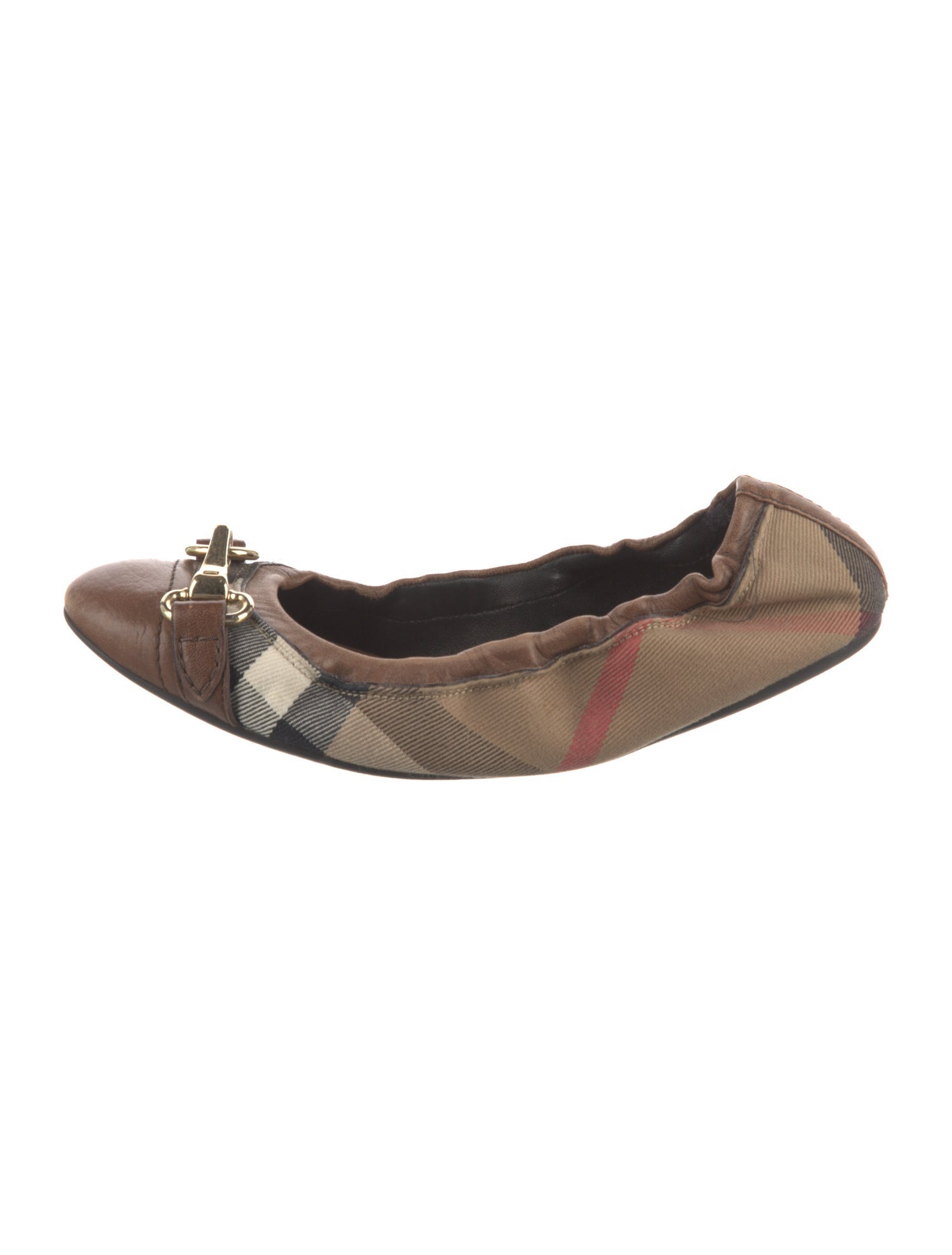 Burberry Nova Check Pattern Canvas Ballet Flats
