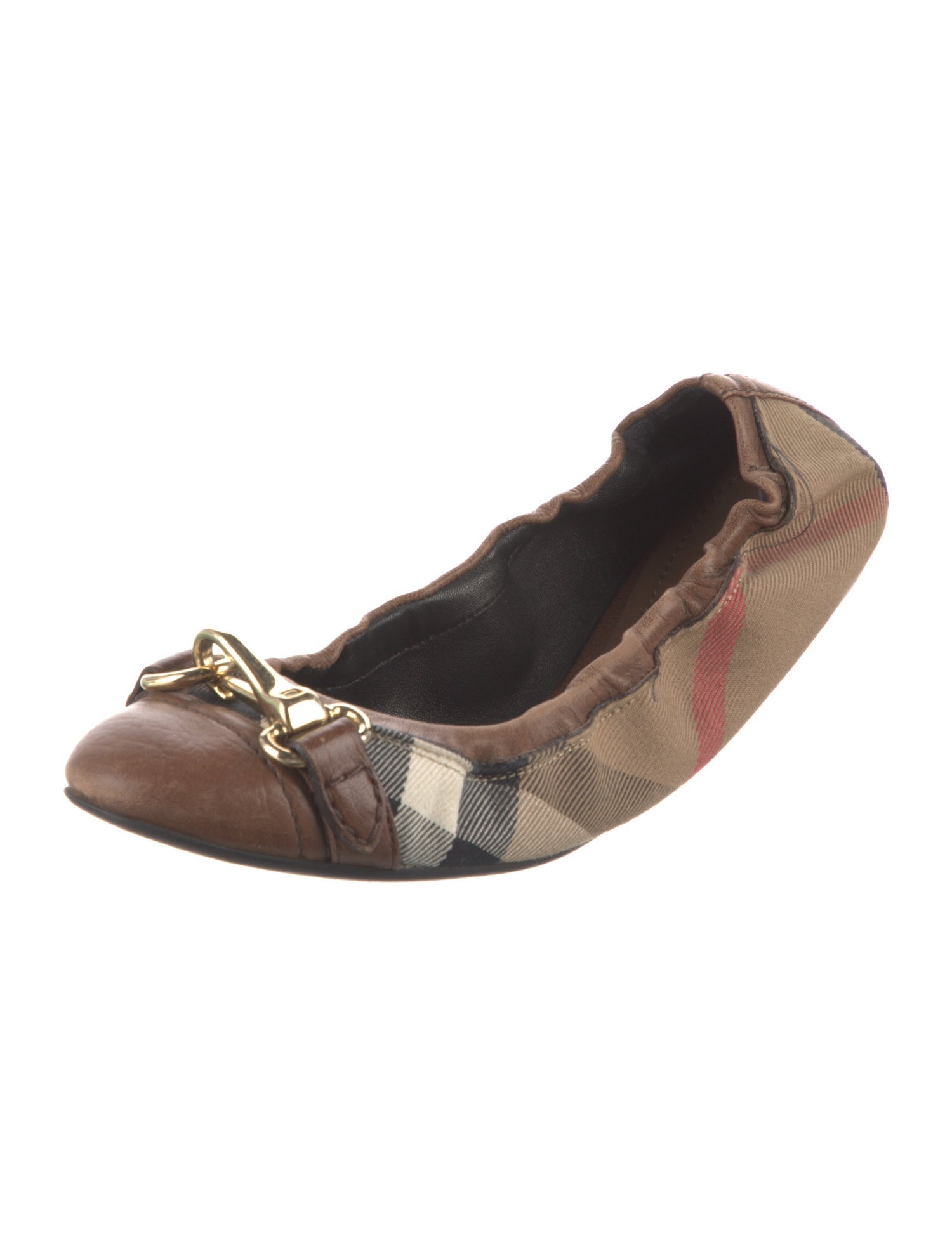 Burberry Nova Check Pattern Canvas Ballet Flats