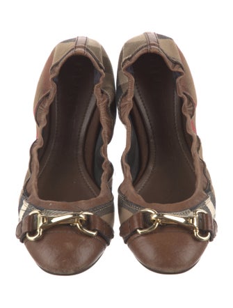 Burberry Nova Check Pattern Canvas Ballet Flats
