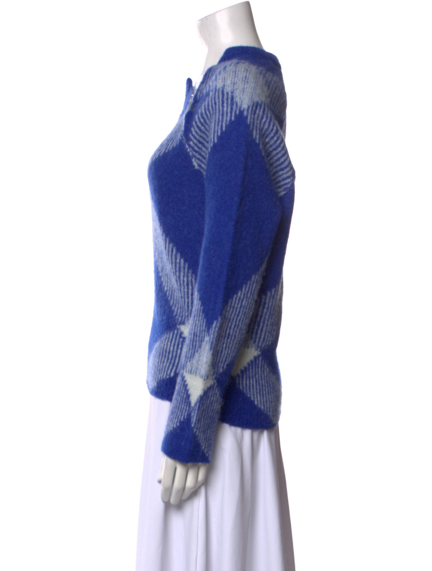 Burberry Alpaca Plaid Print Sweater