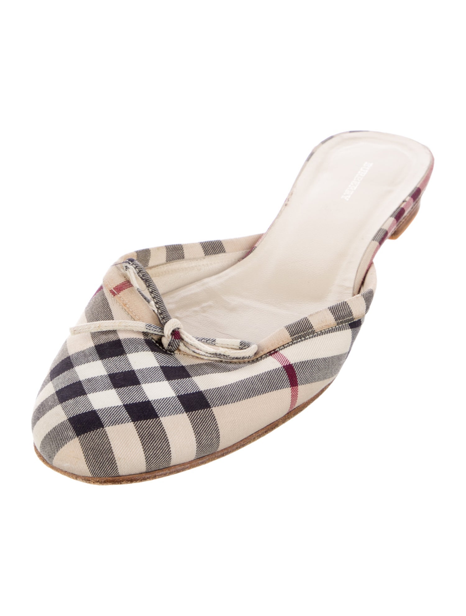 Burberry Nova Check Pattern Canvas Mules