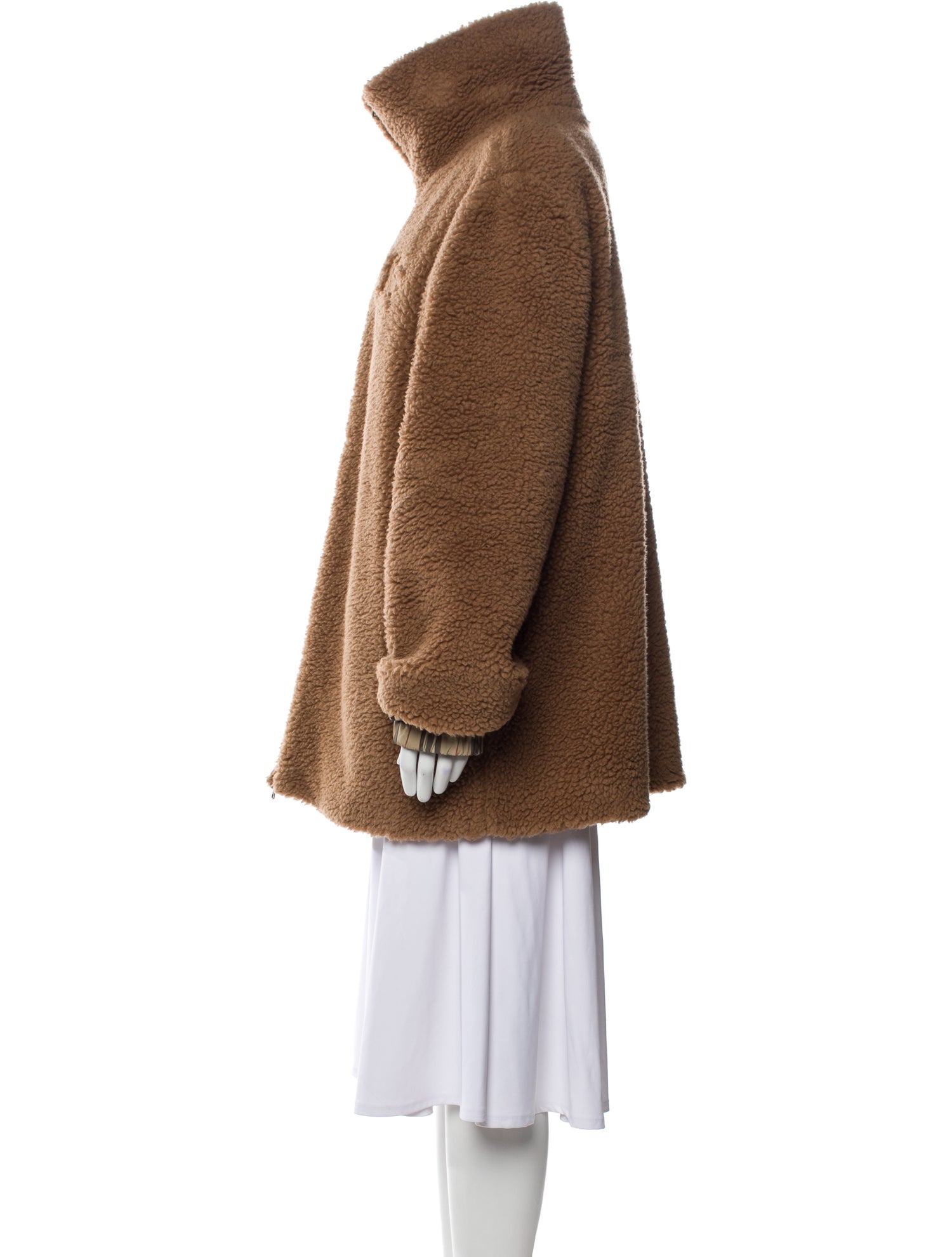 Burberry Wool Faux Fur Coat