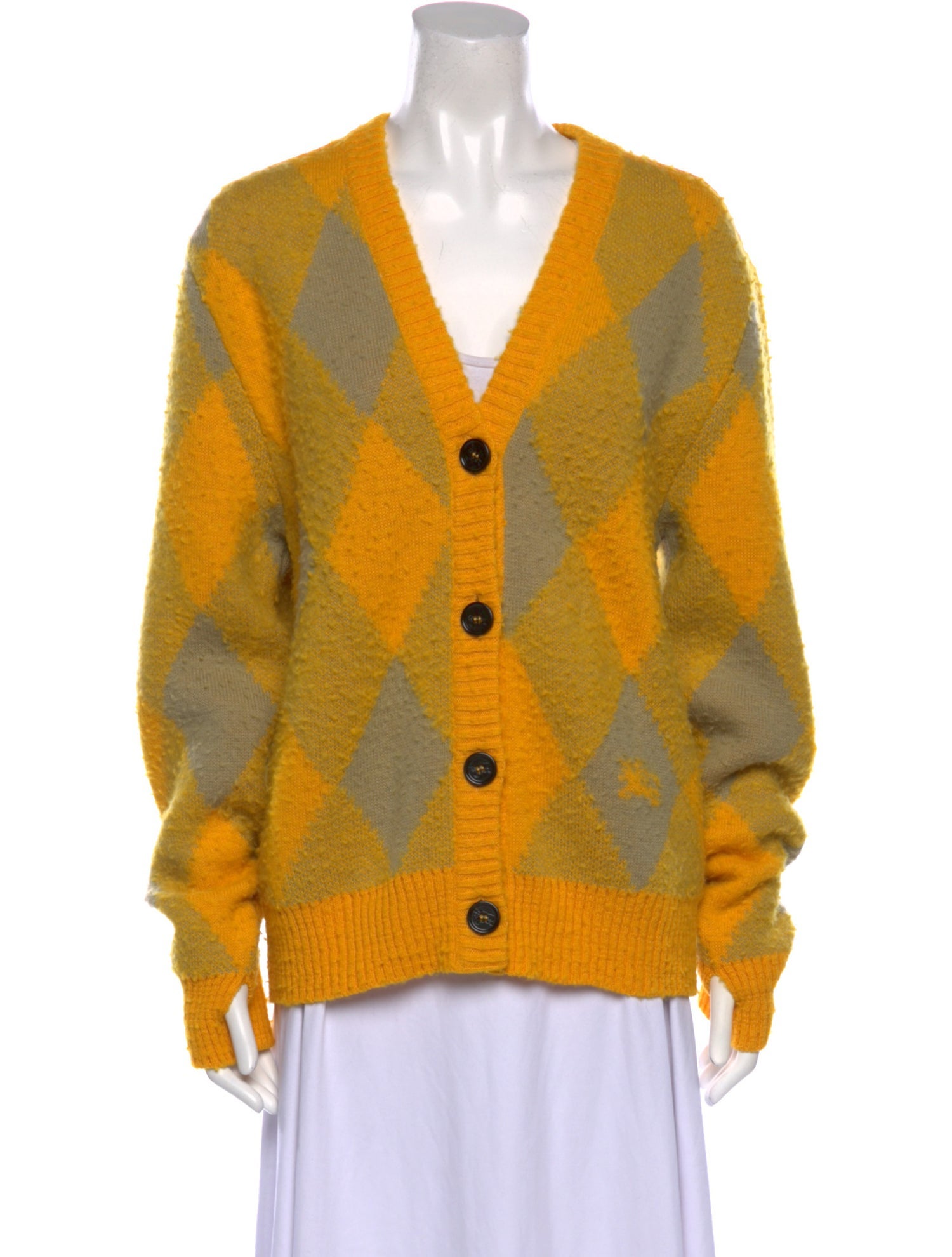 Burberry Wool Plaid Print Sweater