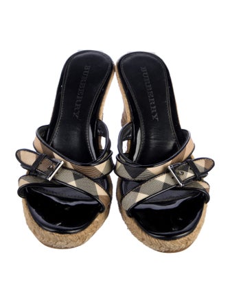 Burberry Nova Check Pattern Leather Espadrilles