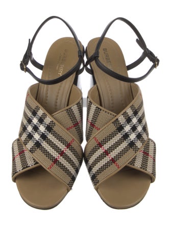 Burberry Nova Check Pattern Canvas Sandals