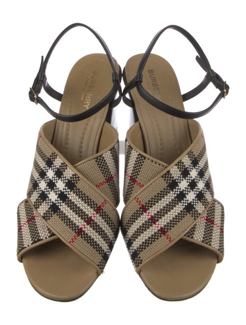 Burberry Nova Check Pattern Canvas Sandals