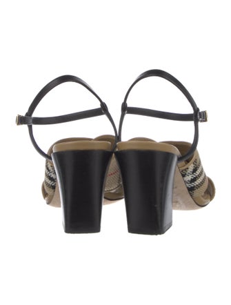 Burberry Nova Check Pattern Canvas Sandals