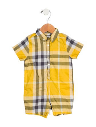 Burberry Infant Boys' Checkprint Short Sleeve One Piece