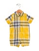 Burberry Infant Boys' Checkprint Short Sleeve One Piece
