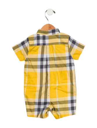 Burberry Infant Boys' Checkprint Short Sleeve One Piece