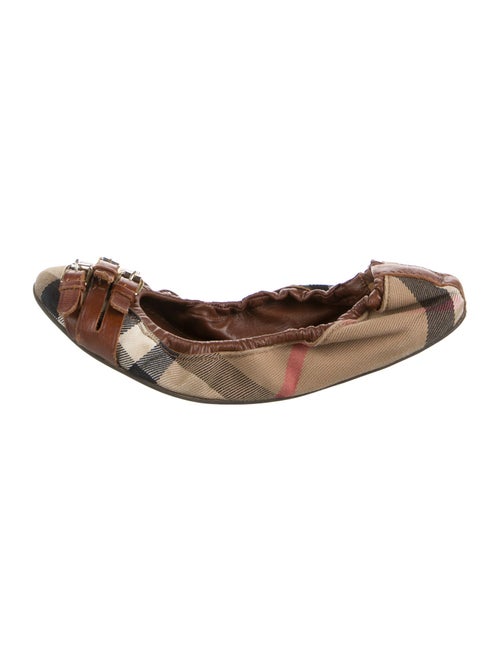 Burberry Nova Check Pattern Canvas Ballet Flats