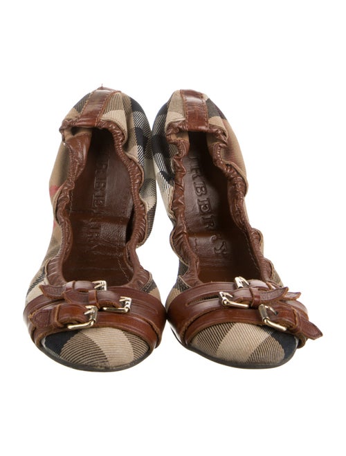 Burberry Nova Check Pattern Canvas Ballet Flats
