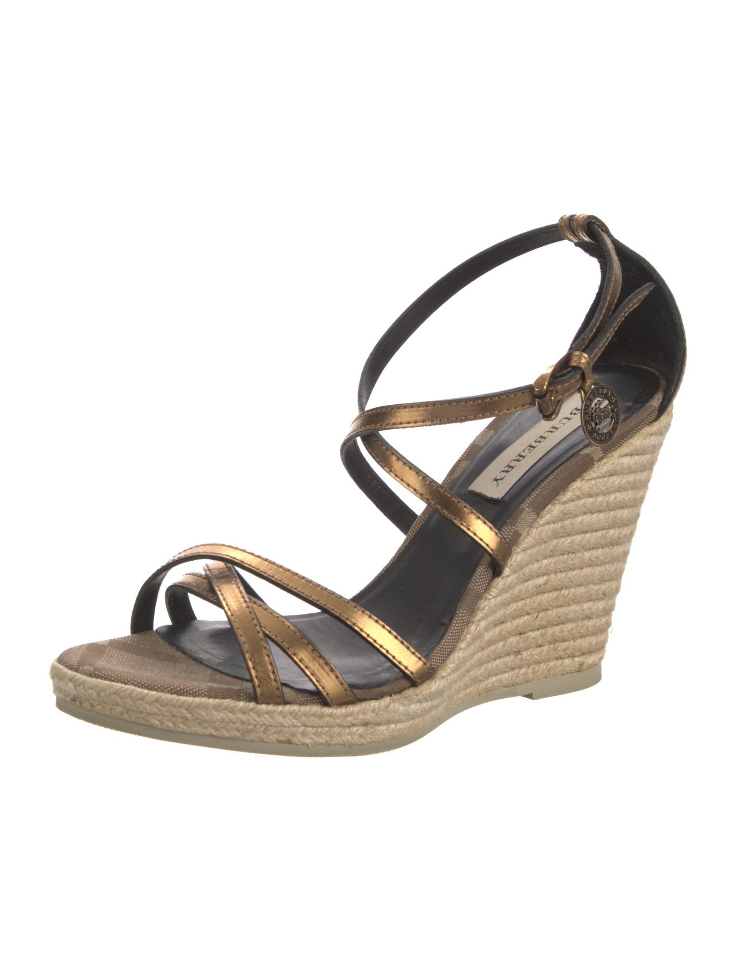 Burberry House Check Pattern Leather Espadrilles