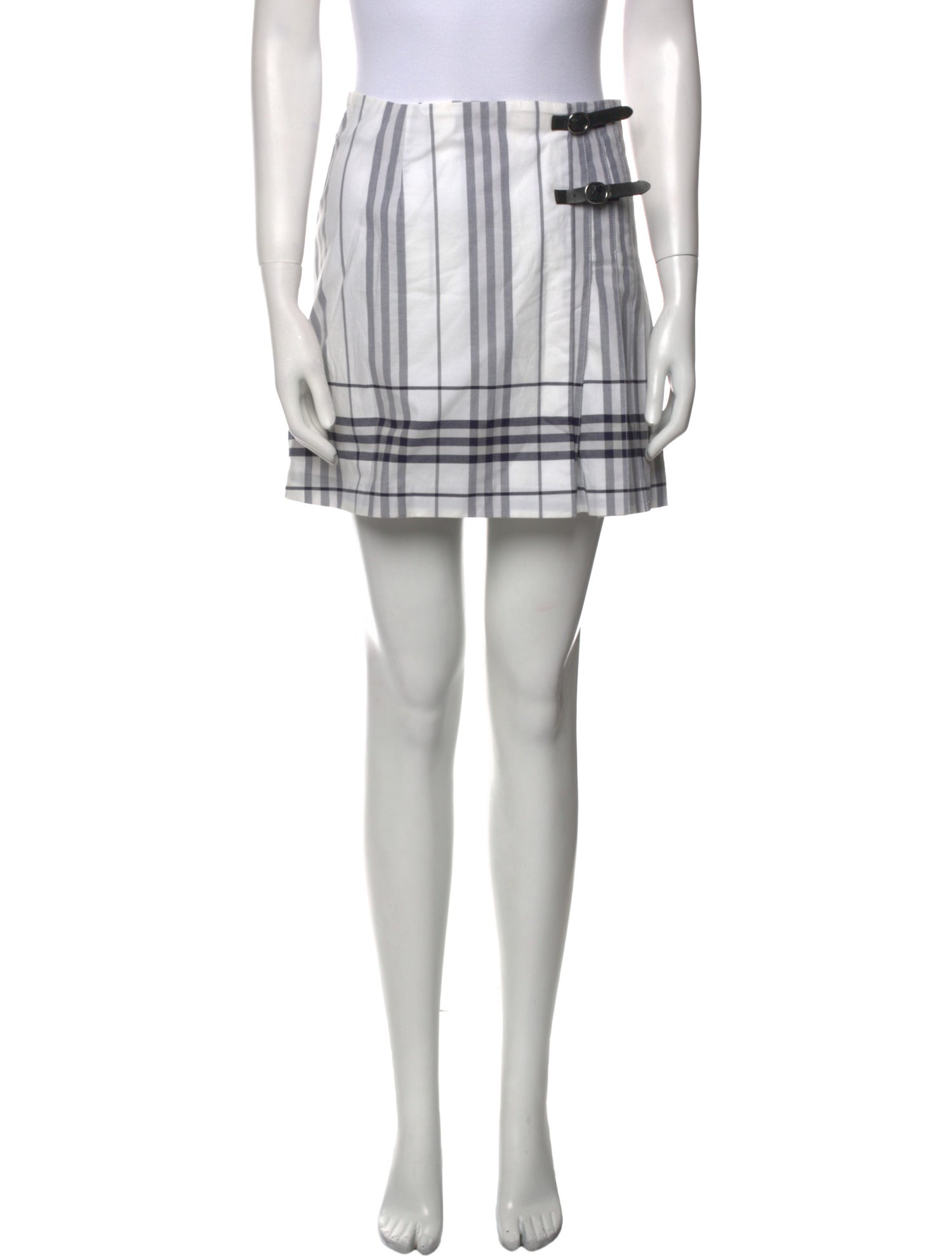 Burberry kids girls' blue and white pleated skirt