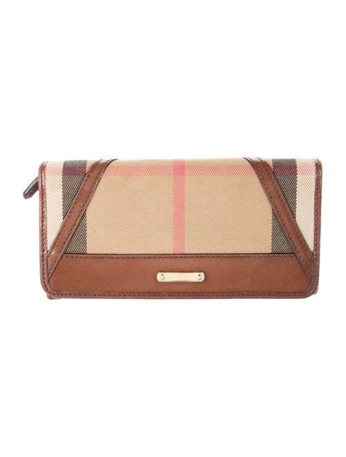 Burberry Canvas Plaid Print Wallet