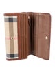 Burberry Canvas Plaid Print Wallet
