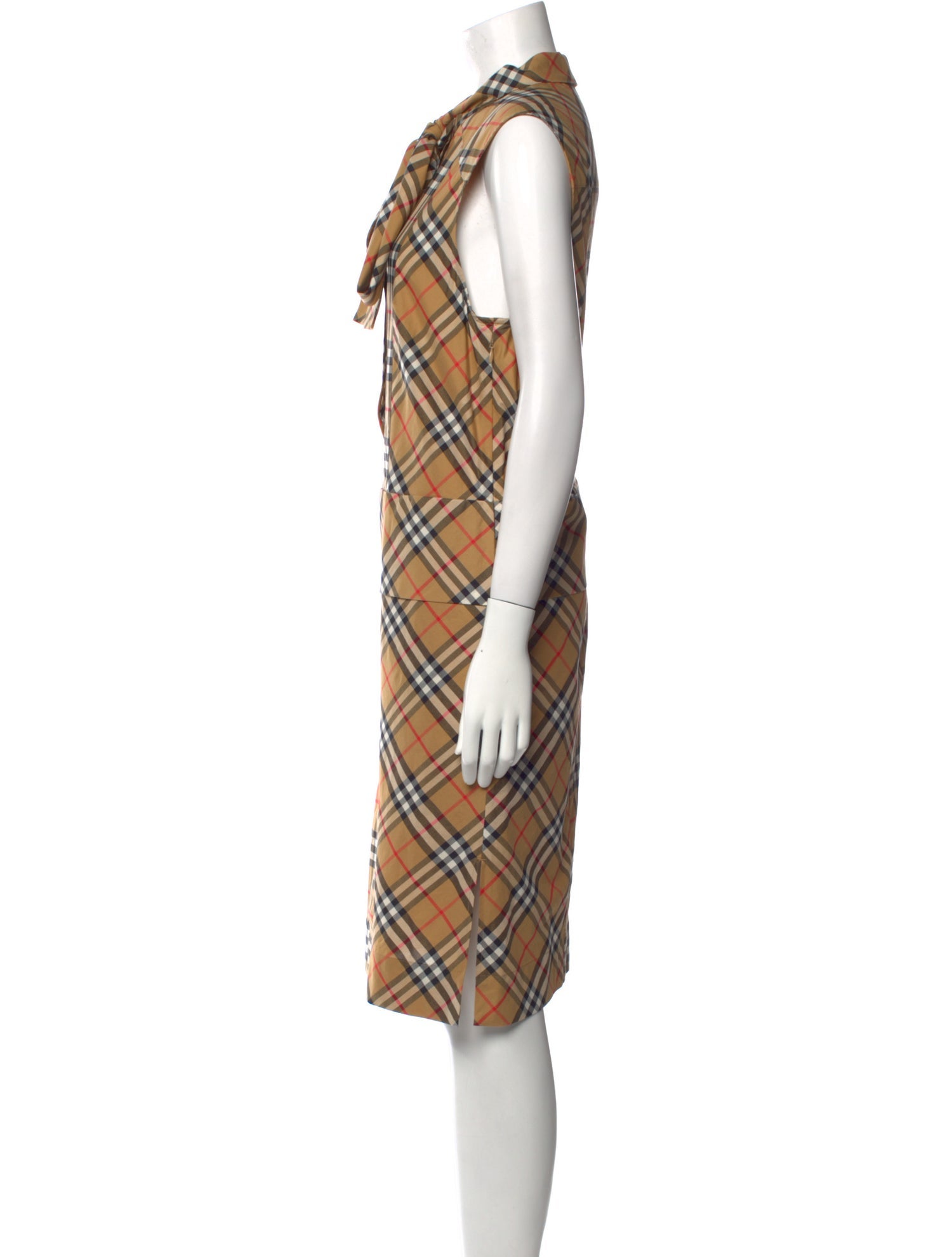 Burberry Plaid Print Midi Length Dress