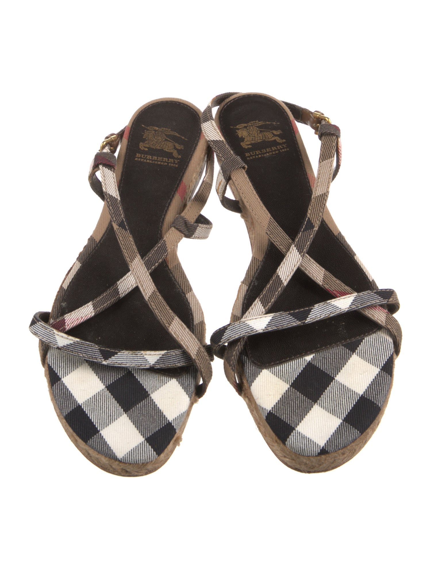 Burberry Nova Check Pattern Canvas Sandals