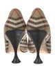 Burberry Canvas Plaid Print T-Strap Pumps