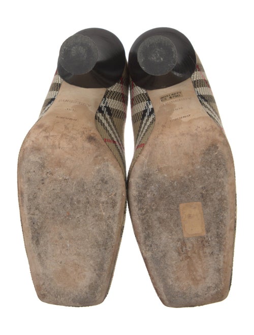 Burberry Canvas Plaid Print T-Strap Pumps