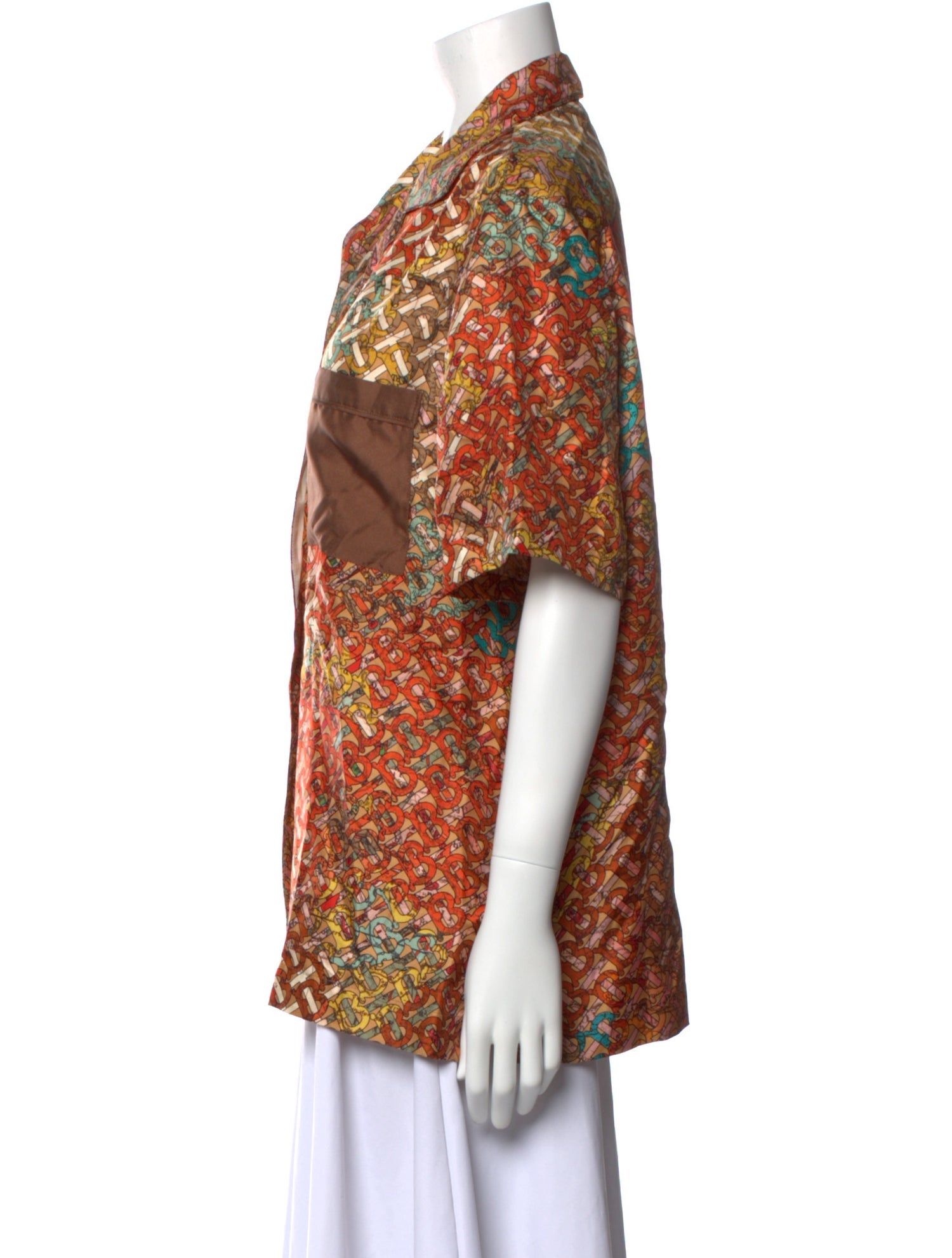 Burberry Silk Printed Button-Up Top