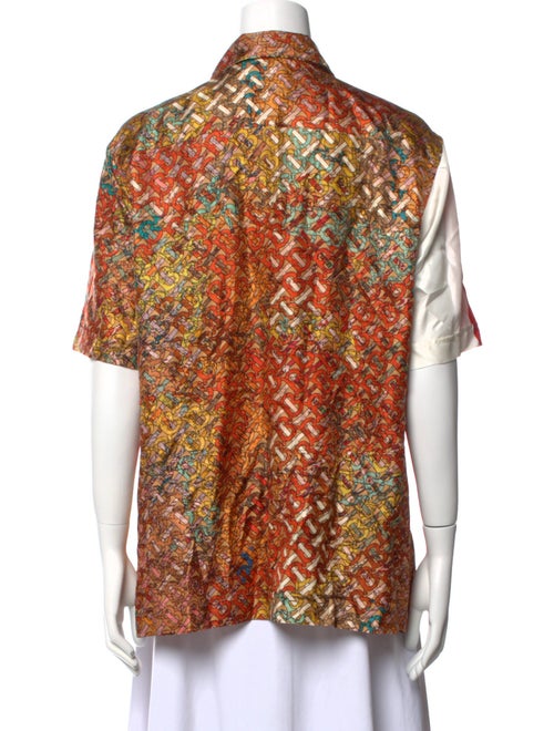 Burberry Silk Printed Button-Up Top