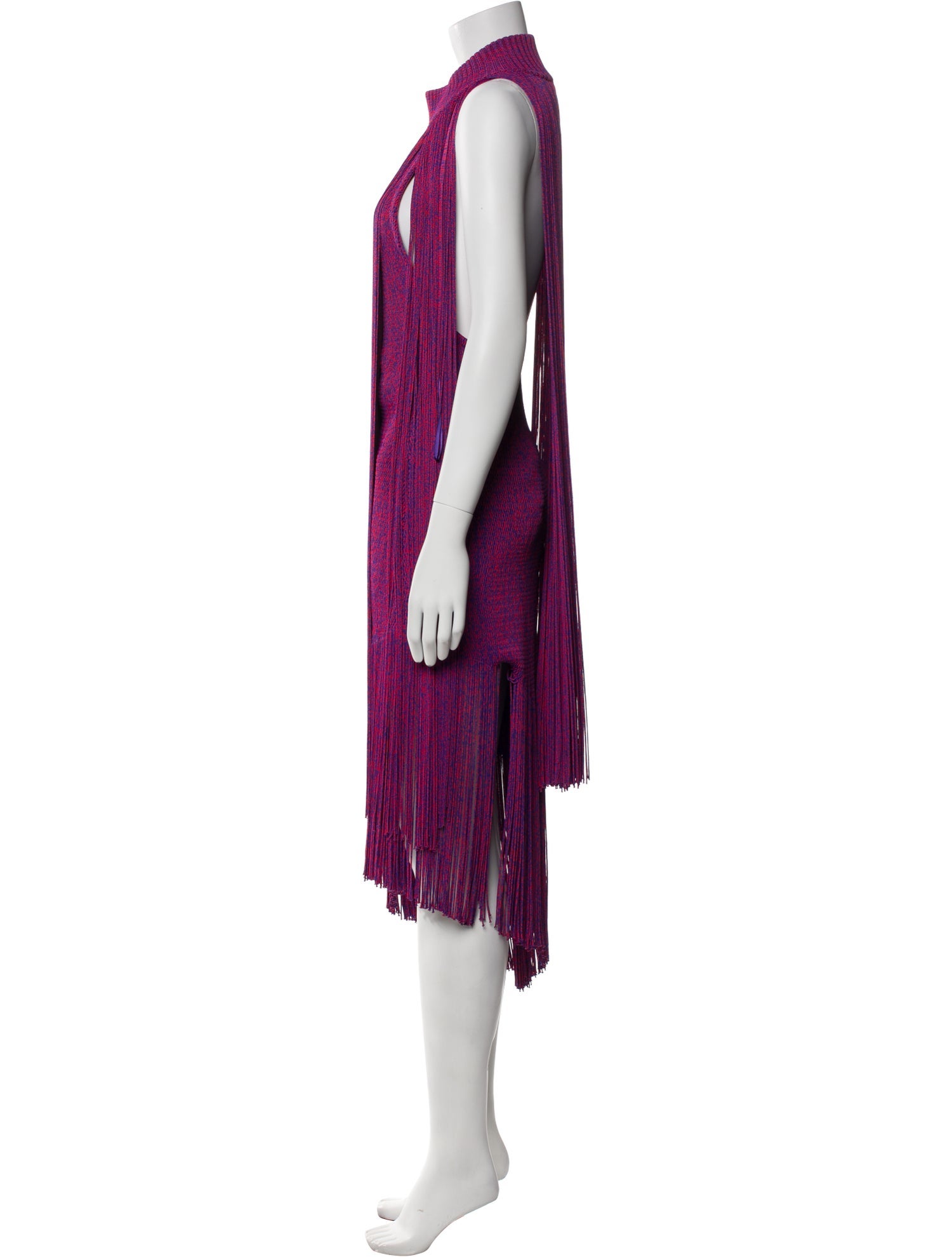 Burberry Mock Neck Long Dress