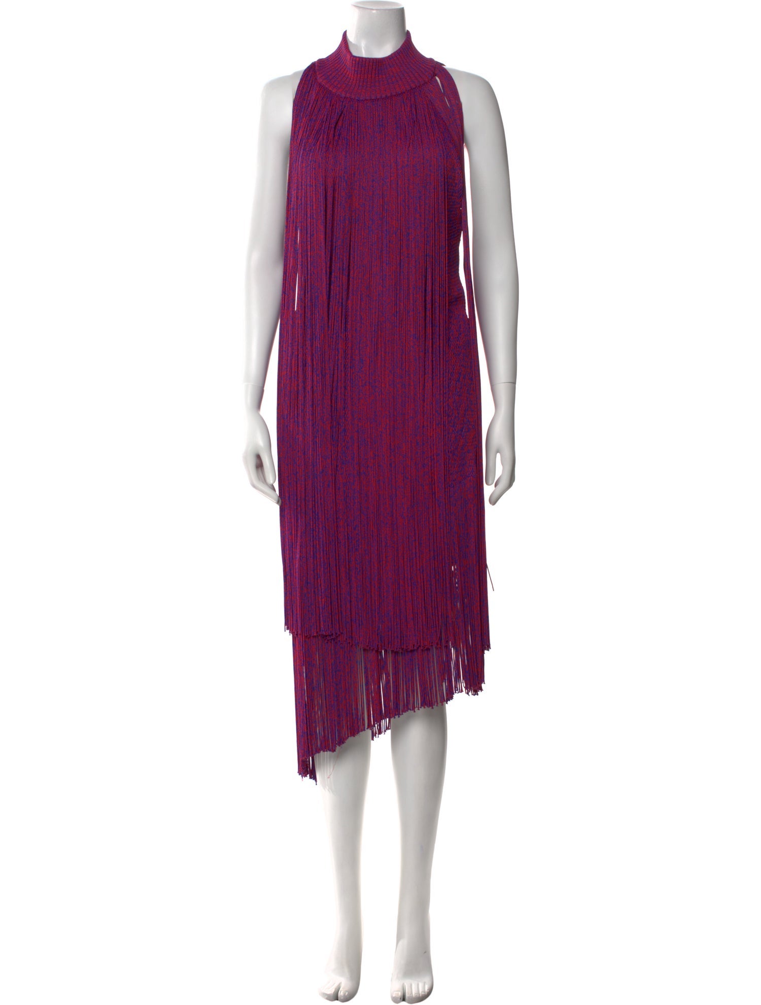 Burberry Mock Neck Long Dress