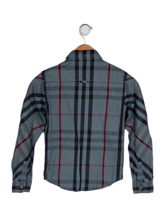 Burberry Boys' Plaid Pattern Long Sleeve Button Up Shirt