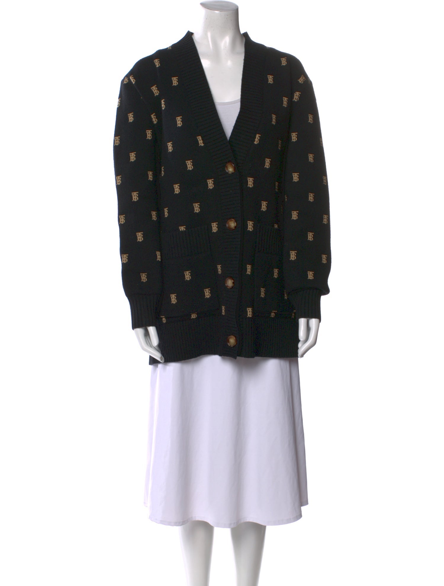 Burberry Printed V-Neck Sweater